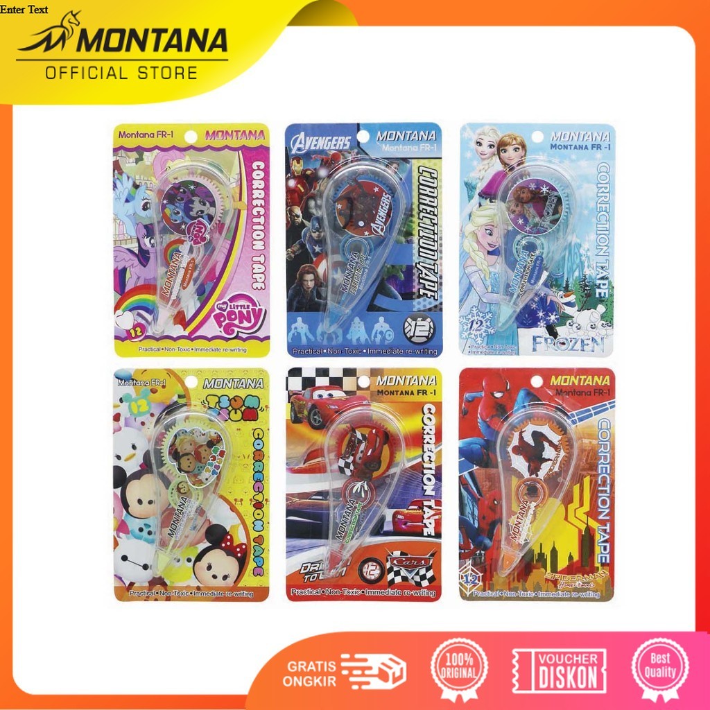 MONTANA Correction Tape Pita Koreksi 12 m x 5 mm High Quality Non Toxic Tipe X FR-1/Retail