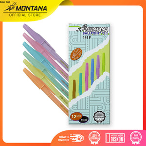 MONTANA Pulpen Pena 0.7mm Fine tip Ballpoint Pen Tinta Pekat dan Tahan Lama 141-P