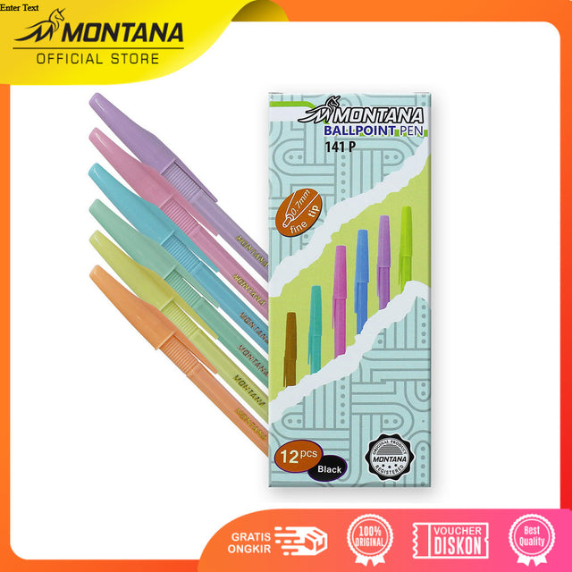 MONTANA Pulpen Pena 0.7mm Fine tip Ballpoint Pen Tinta Pekat dan Tahan Lama 141-P