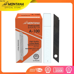 MONTANA Cutter Blade Isi Pisau Pemotong 5 pcs Cutting Blade Refill Serbaguna L-100/Retail