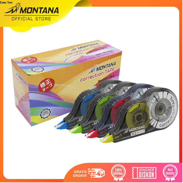 MONTANA Correction Tape Pita Koreksi 12 m x 5 mm High Quality Non Toxic Tipe X OR-3/Retail