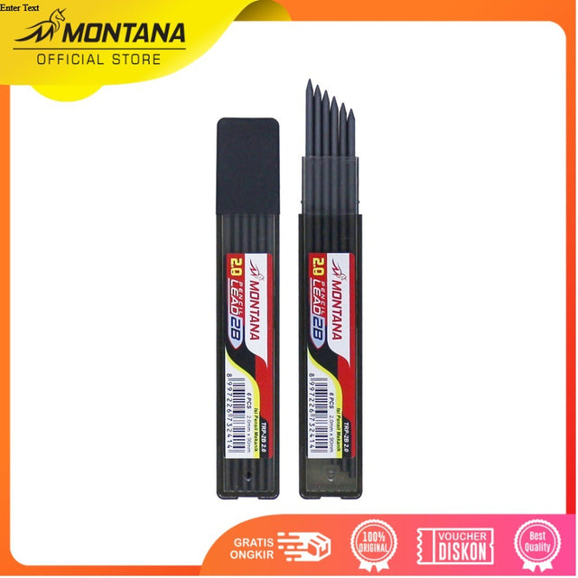 MONTANA Refill Isi Pensil Mekanik 2B 2.0mm Mechanical Pencil Alat Tulis TRP-2B