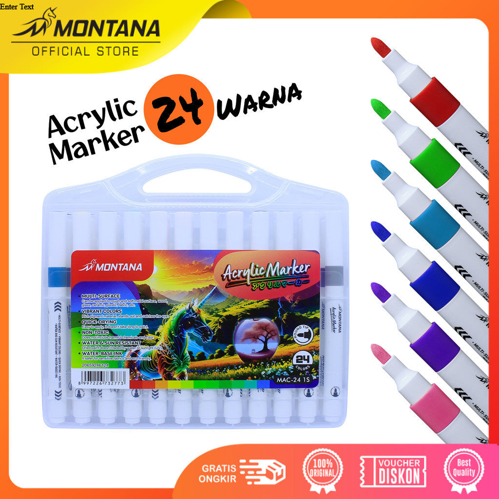 MONTANA Spidol Akrilik Acrylic Marker 24 Warna MAC-24 1S
