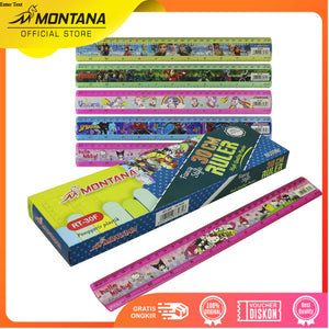 MONTANA Penggaris Akrilik 30 cm 24 Pcs Acrylic Ruler Fancy High Quality Plastic RT-30Fancy/Box