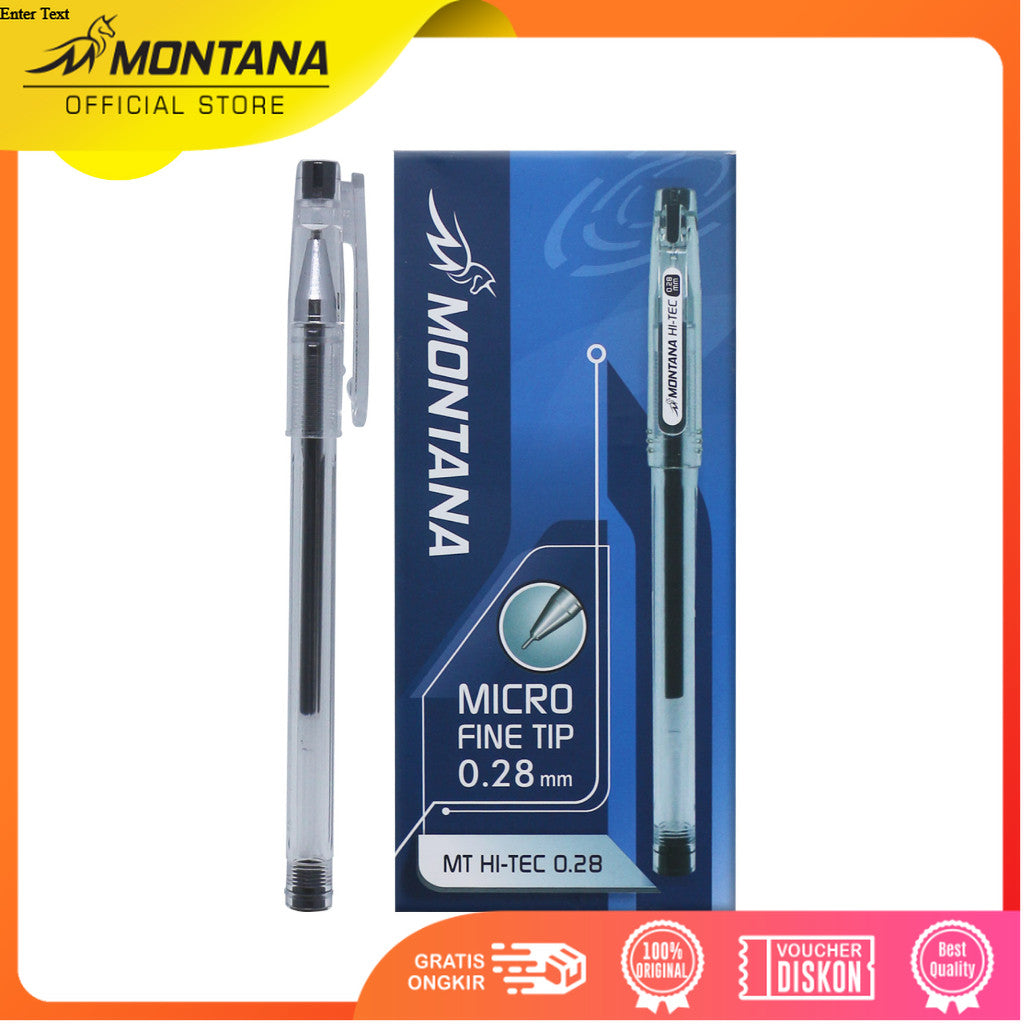 MONTANA Pulpen Gel 0.28mm Ballpoint Pen Water Resistant Alat Tulis