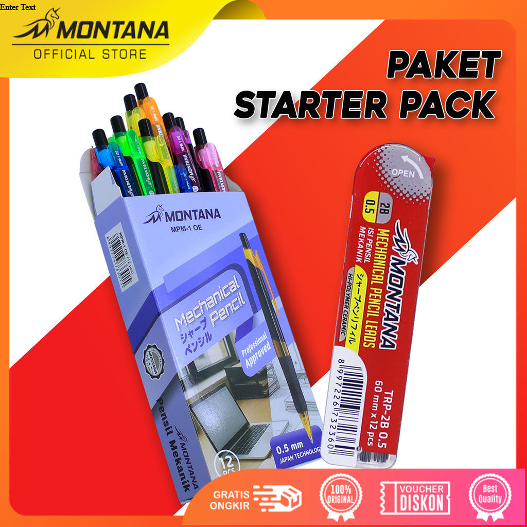 MONTANA Set Bundling Mechanical Pencil MPM-1 OE Retail 1Pcs With Refill TRP-2B/0.5mm 1 Tube copy
