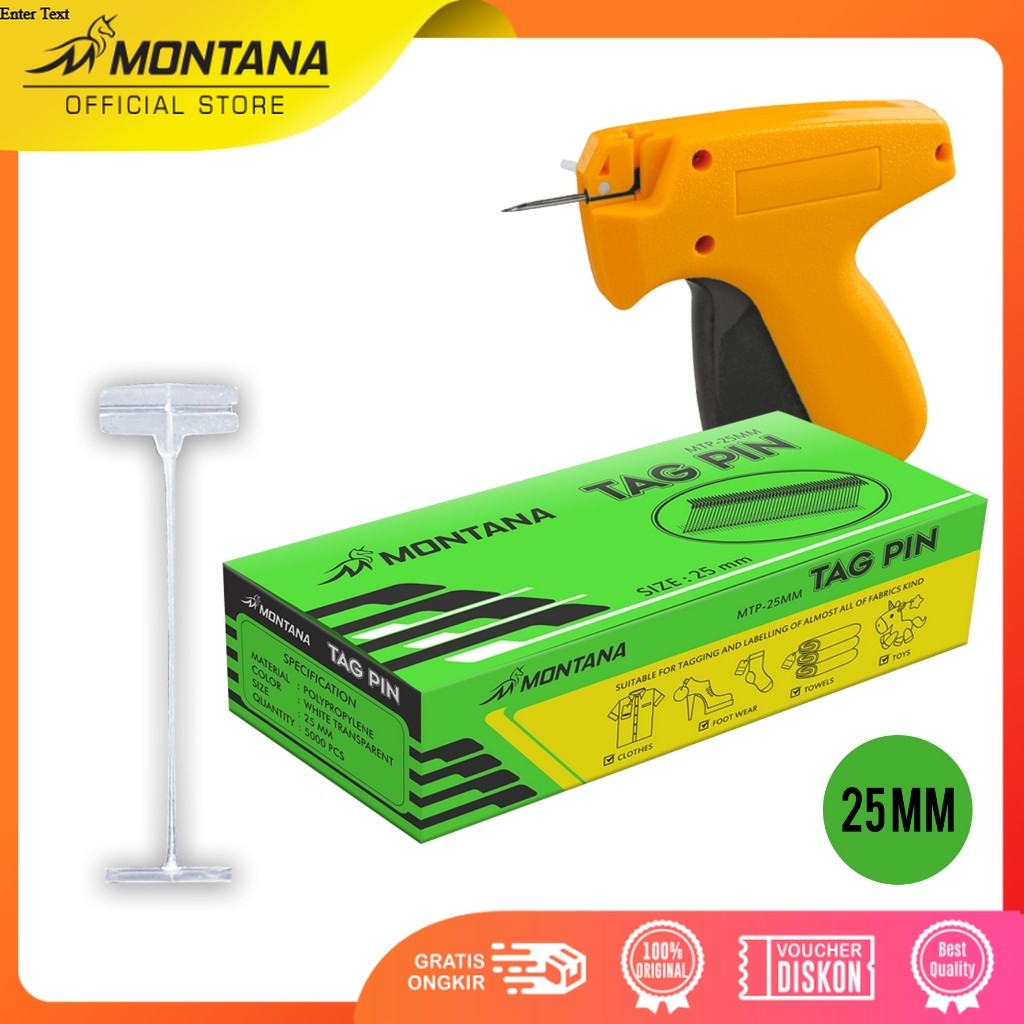 MONTANA Tag Pin Refill Polypropilene 25-35 mm 5000 Pcs Isi Ulang Tag Gun Penanda Label MTP-25