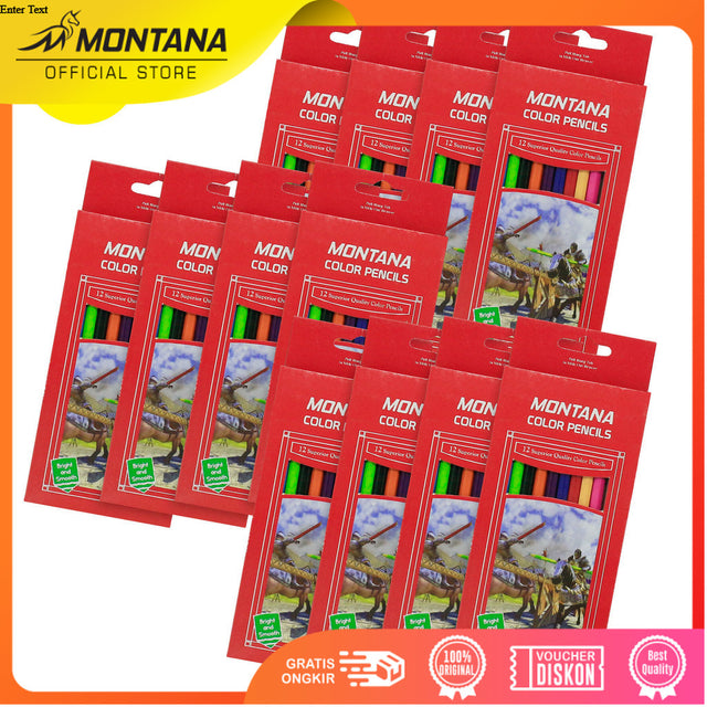 MONTANA Pensil Warna 1 Gross 12 Color Pencils Bright and Smooth TH-700