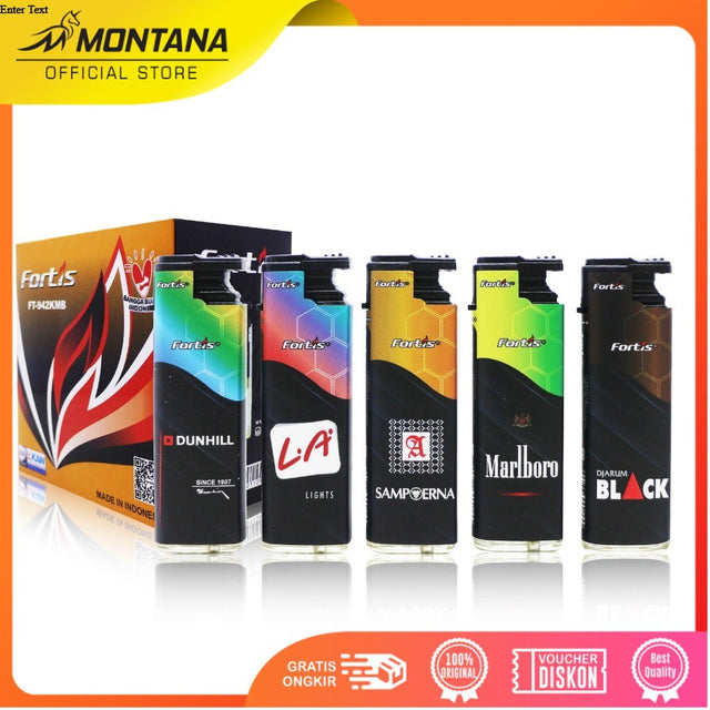 MONTANA Korek Api Bara Gas Lighter 7.7 x 2.4 Cm Modern Contemporary Tahan Angin MN-942KMB/Box