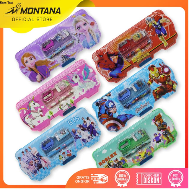 MONTANA Kotak Pensil 20x8x4 Cm Study Set Tempat Alat Tulis 1002