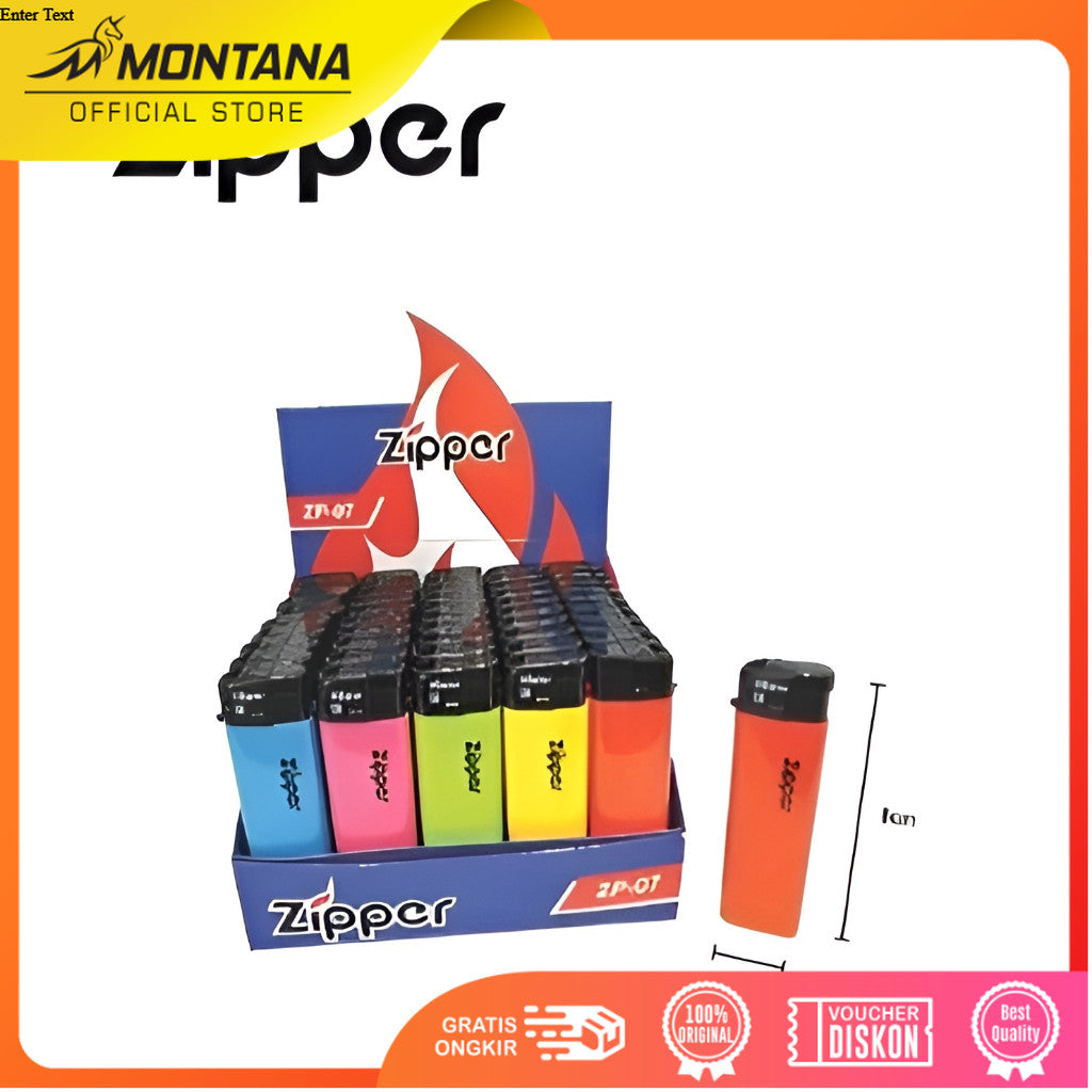 MONTANA Korek Api Gas Lighter 1 Pcs Zipper Disposable Modern Contemporary ZR-07/Retail