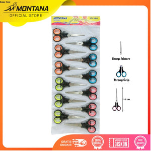 MONTANA Scissors Gunting Stainless Steel 14 Cm 12 Pcs Kuat Tajam Anti Karat STL-550/Lusin