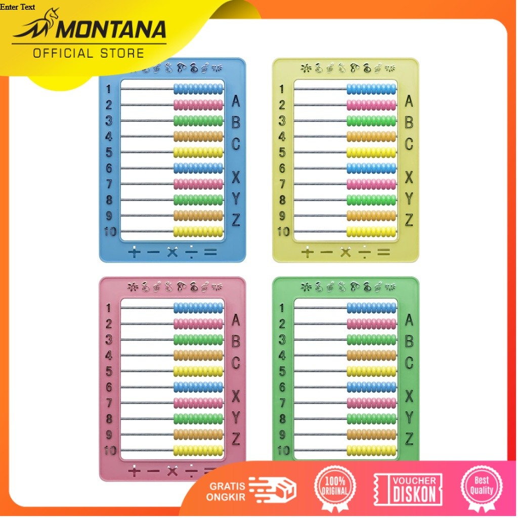 MONTANA Abacus Sempoa Alat Belajar Hitung 10 Baris Learning Tools for Counting TSP-03