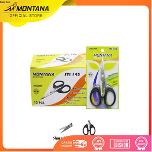 MONTANA Scissors Gunting Stainless Steel 11.5 Cm Multipurpose Kuat Tajam Anti Karat STI-145/Lusin