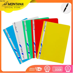MONTANA File Bisnis Map Plastik F4 12 Pcs Business File Dokumen Folder TBF-F4/Lusin