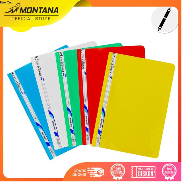 MONTANA File Bisnis Map Plastik F4 12 Pcs Business File Dokumen Folder TBF-F4/Lusin