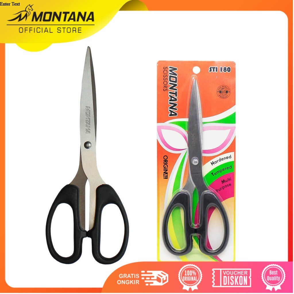 MONTANA Scissors Gunting Stainless Steel Multipurpose Kuat Tajam Anti Karat STI-180/Retail