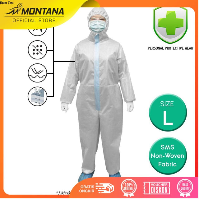 MONTANA Hazmat Suit Baju APD Medis Pelindung Corona Waterproof & Quick Dry