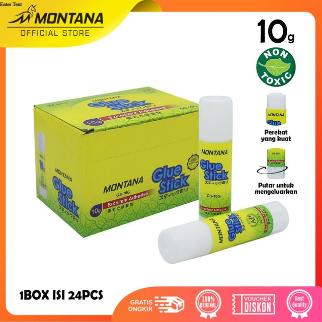 MONTANA Glue Stick Lem Batang 10g Excellent Adhesive Perekat Serbaguna GS-10 /BOX