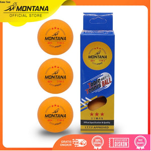 MONTANA Bola Ping Pong Tenis Meja 3 Buah Table Tennis Ball TTM-3
