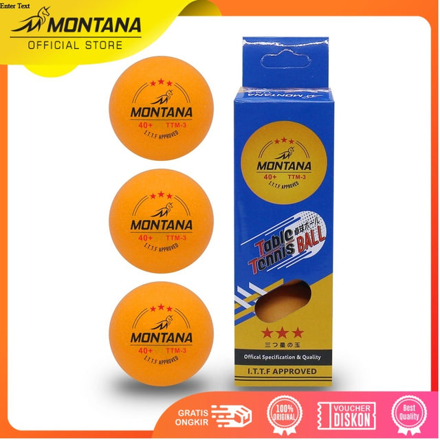 MONTANA Bola Ping Pong Tenis Meja 3 Buah Table Tennis Ball TTM-3