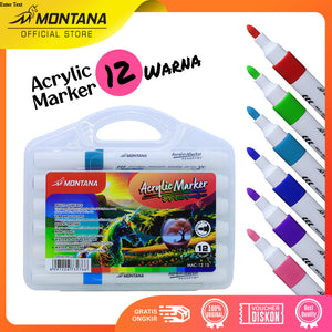 MONTANA Spidol Akrilik Acrylic Marker 12 Warna MAC-12 1S