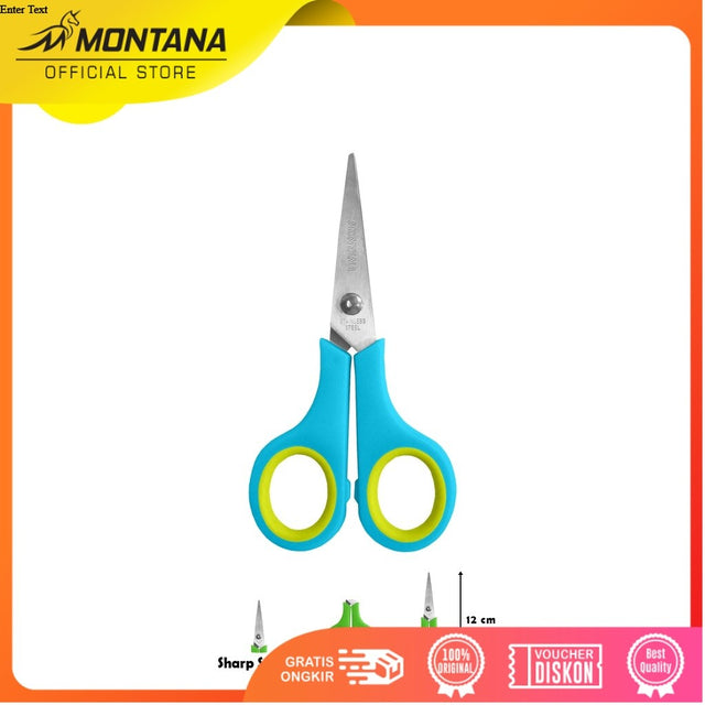 MONTANA Scissors Gunting Stainless Steel 12 Cm Multipurpose Kuat Tajam Anti Karat STW-540/Retail