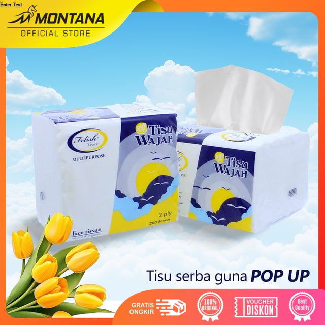 MONTANA Felish Facial Tissue 200 Sheet 2 Ply Tisu Serbaguna Pop Up