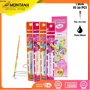 MONTANA Gel Pen Refill 0.5mm 1 Box 24 Set Isi Pulpen Gel GPR-11PONY