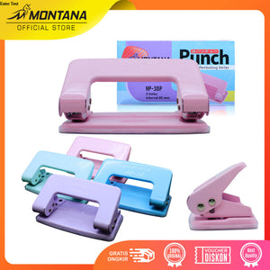 MONTANA Punch Pembolong Kertas Maksimum A4 Paper Hole Puncher With Lock HP-30 Pastel Color