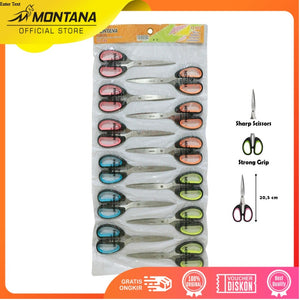 MONTANA Scissors Gunting Stainless Steel 20.5 Cm Multipurpose Kuat Tajam Anti Karat STL-580/Lusin