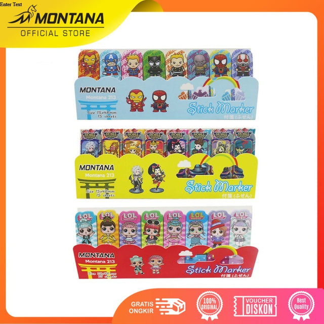 MONTANA Sticky Note Kertas Memo Tempel Stick Marker Motif Random 213