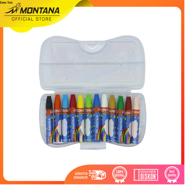 MONTANA Oil Pastel Krayon Minyak 12 Warna Waterproof Alat Mewarnai TOP-12 1 Gross