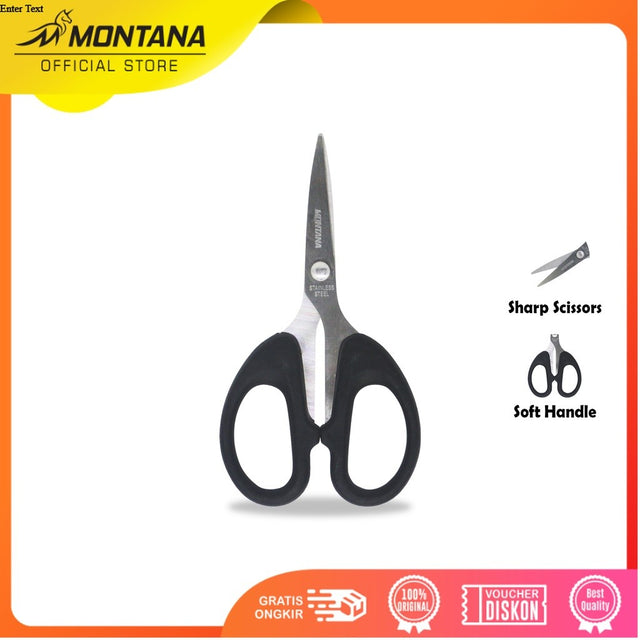 MONTANA Scissors Gunting Stainless Steel 11.5 Cm Multipurpose Kuat Tajam Anti Karat STI-145/Retail