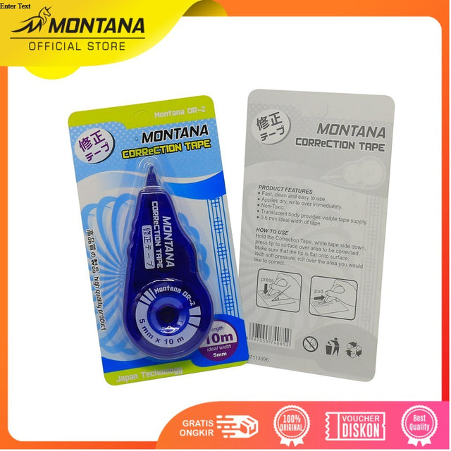 MONTANA Correction Tape Pita Koreksi 10 m x 5 mm High Quality Non Toxic Tipe X OR-2/Retail