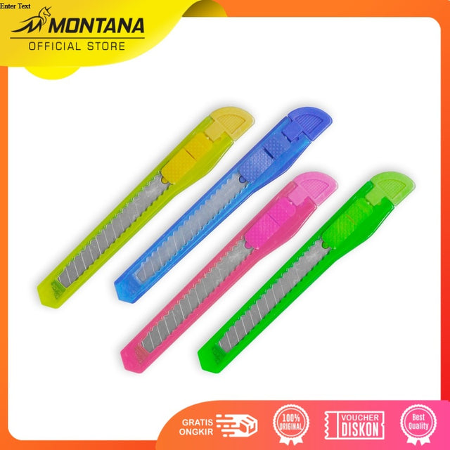MONTANA Cutter Pisau Pemotong 13 x 1.5 cm Blade Knife Serbaguna CT-300/Retail