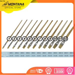 MONTANA Brush Kuas Cat Air Lukis 31.8 cm 6 Pcs Watercolor Brush Acrylic BRW-1