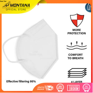 MONTANA Masker KN95 5Ply Face Mask Aseptic Disposable KN95-5PLY/Retail