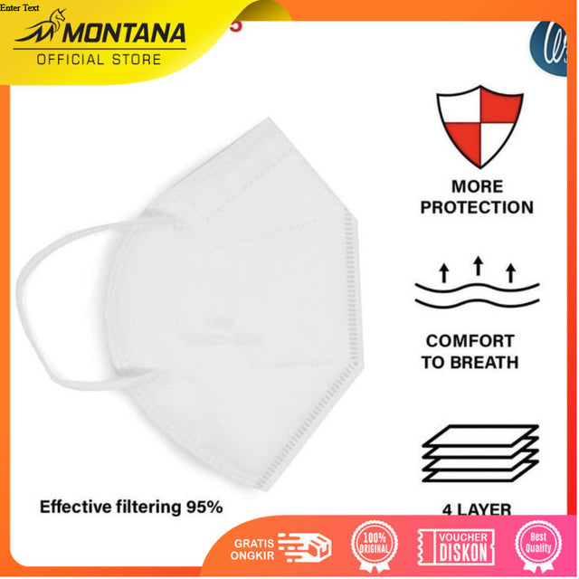 MONTANA Masker KN95 5Ply Face Mask Aseptic Disposable KN95-5PLY/Retail