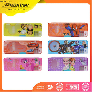 MONTANA Kotak Pensil Pencil Case Study Set Tempat Alat Tulis PC-8011
