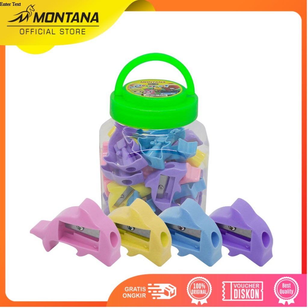 MONTANA Rautan Serutan Pensil 1 Set 24 Pcs Free Toples Sharpener Motif Animal TSJ-24