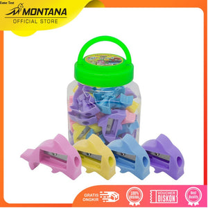 MONTANA Rautan Serutan Pensil 1 Set 24 Pcs Free Toples Sharpener Motif Animal TSJ-24