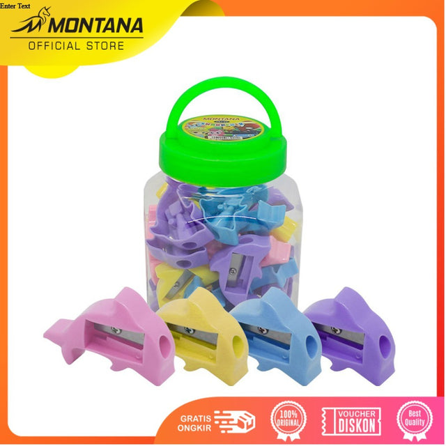MONTANA Rautan Serutan Pensil 1 Set 24 Pcs Free Toples Sharpener Motif Animal TSJ-24