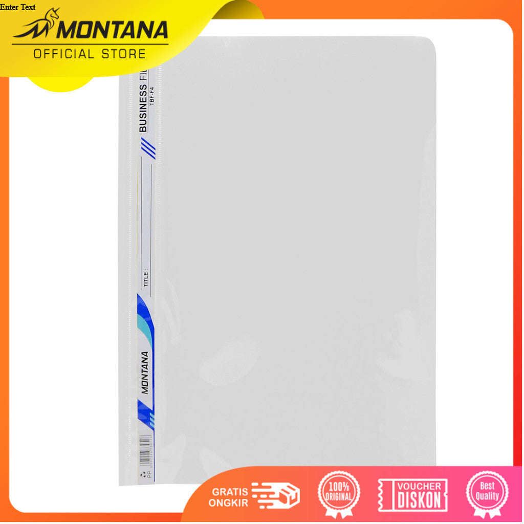 MONTANA File Bisnis Map Plastik F4 Business File Dokumen Folder TBF-F4 White