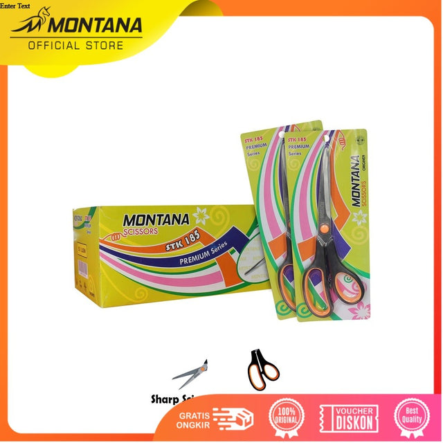 MONTANA Scissors Gunting Stainless Steel 22 Cm Multipurpose Kuat Tajam Anti Karat STK-185/Lusin