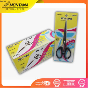 MONTANA Scissors Gunting Stainless Steel 12 Pcs Multipurpose Kuat Tajam Anti Karat STI-165/Lusin