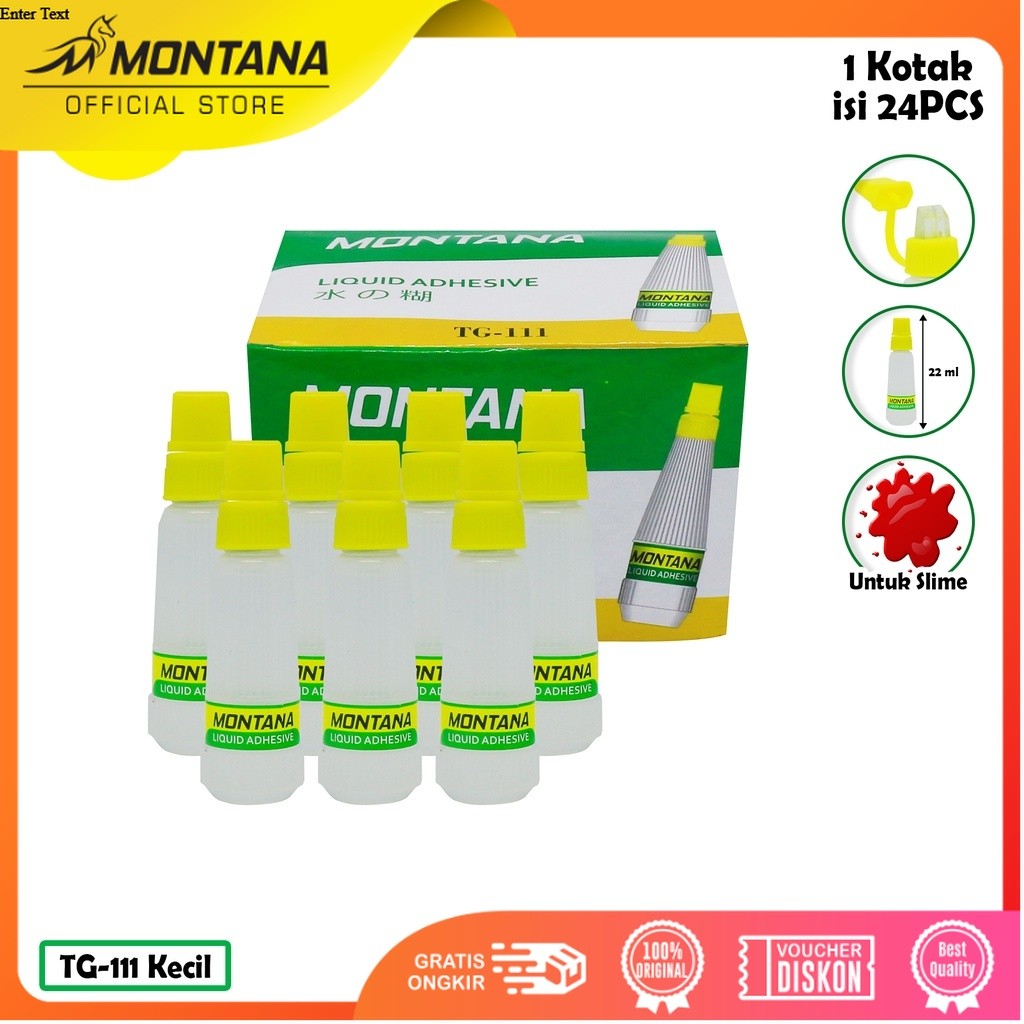 MONTANA Glue Lem Povinal Kecil 22ml Liquid Adhesive Untuk Slime Serbaguna TG-111/Box