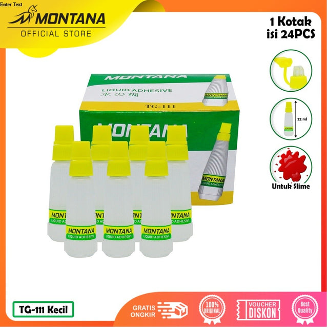 MONTANA Glue Lem Povinal Kecil 22ml Liquid Adhesive Untuk Slime Serbaguna TG-111/Box