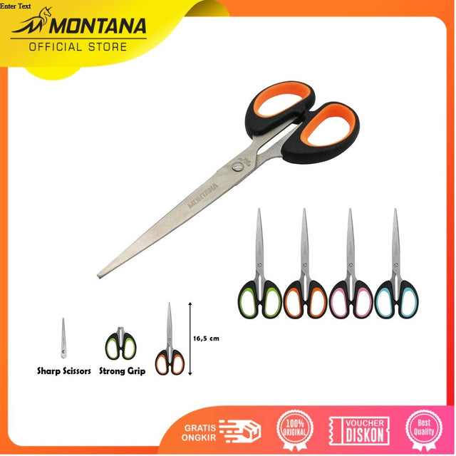 MONTANA Scissors Gunting Stainless Steel 16.5 Cm Multipurpose Kuat Tajam Anti Karat STL-565/Retail