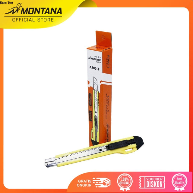 MONTANA Cutter Pisau Pemotong 15 x 2.1 x 1.7 cm Blade Knife Autolock Serbaguna A-300
